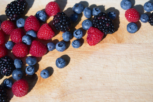 arrangement of berries in natural light