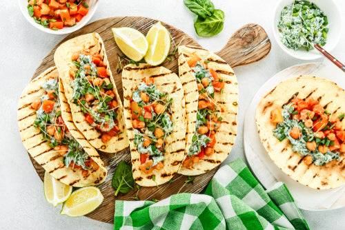 vegetarian tacos with chickpea curry