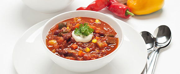 Veggie Chili with Cashew Sour Cream