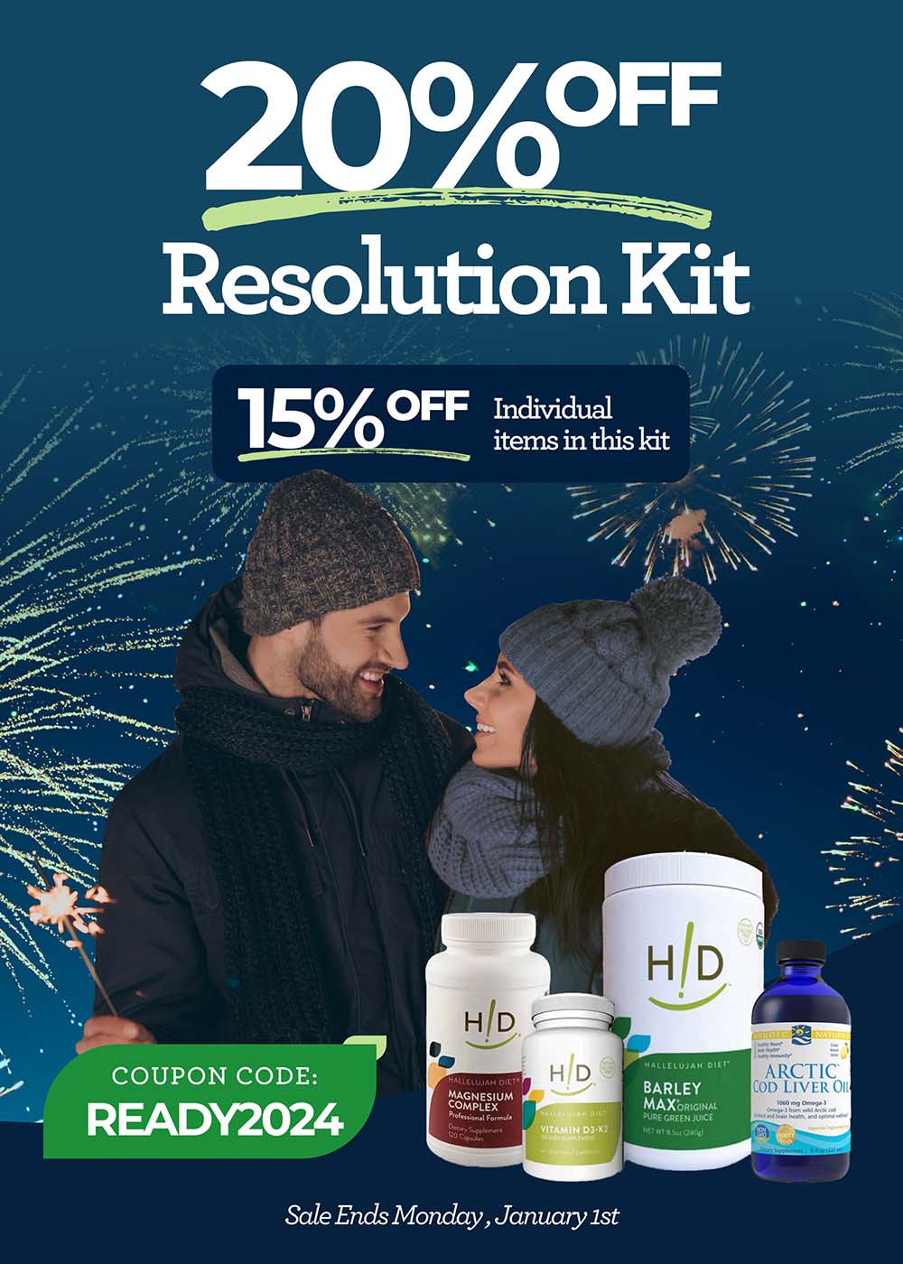 New Year's Sale Save 20% off resolutions kit