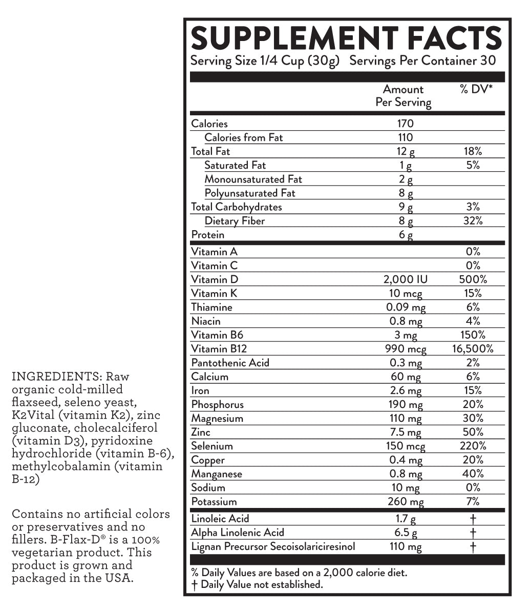 Hallelujah Diet - B-Flax-D - Fiber Supplement