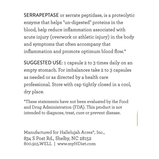 Serrapeptase Supplement suggested use