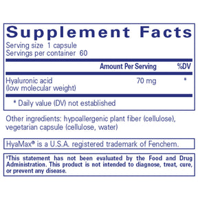 Hyaluronic Acid supplement facts