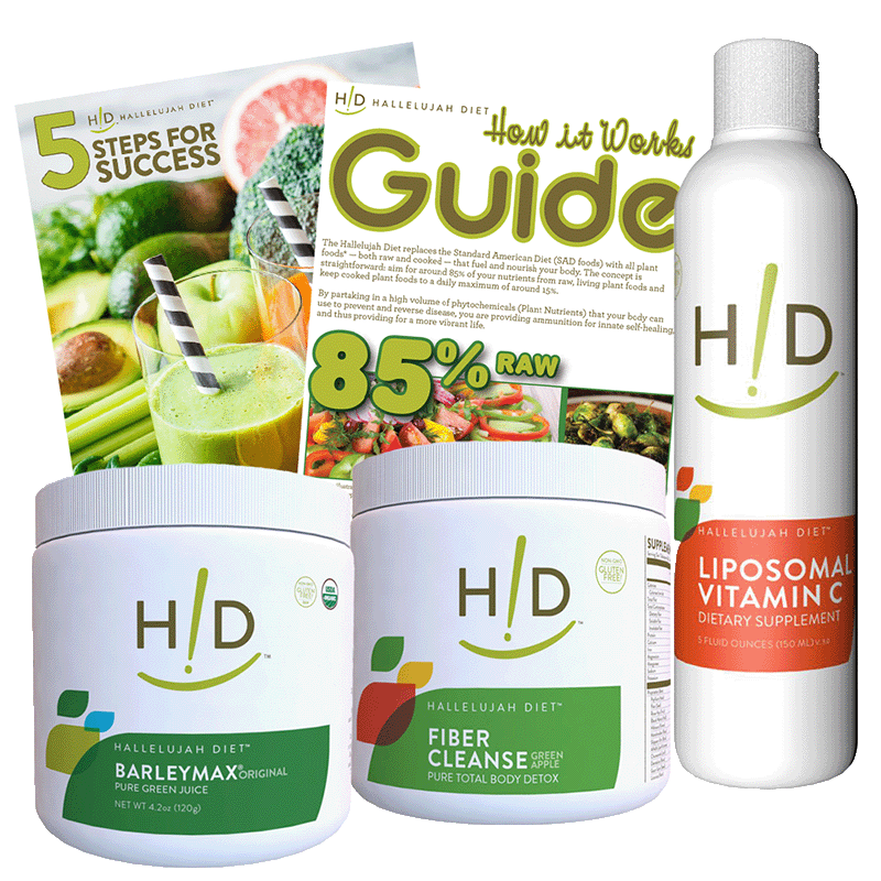 Strong Beginnings Kit inlcuding BarleyMax, Fiber Ceanse, Liposomal Vitamin C and nutrition guides