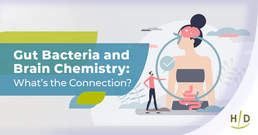 gut bacteria and brain chemistry what's the connection text with graphic design
