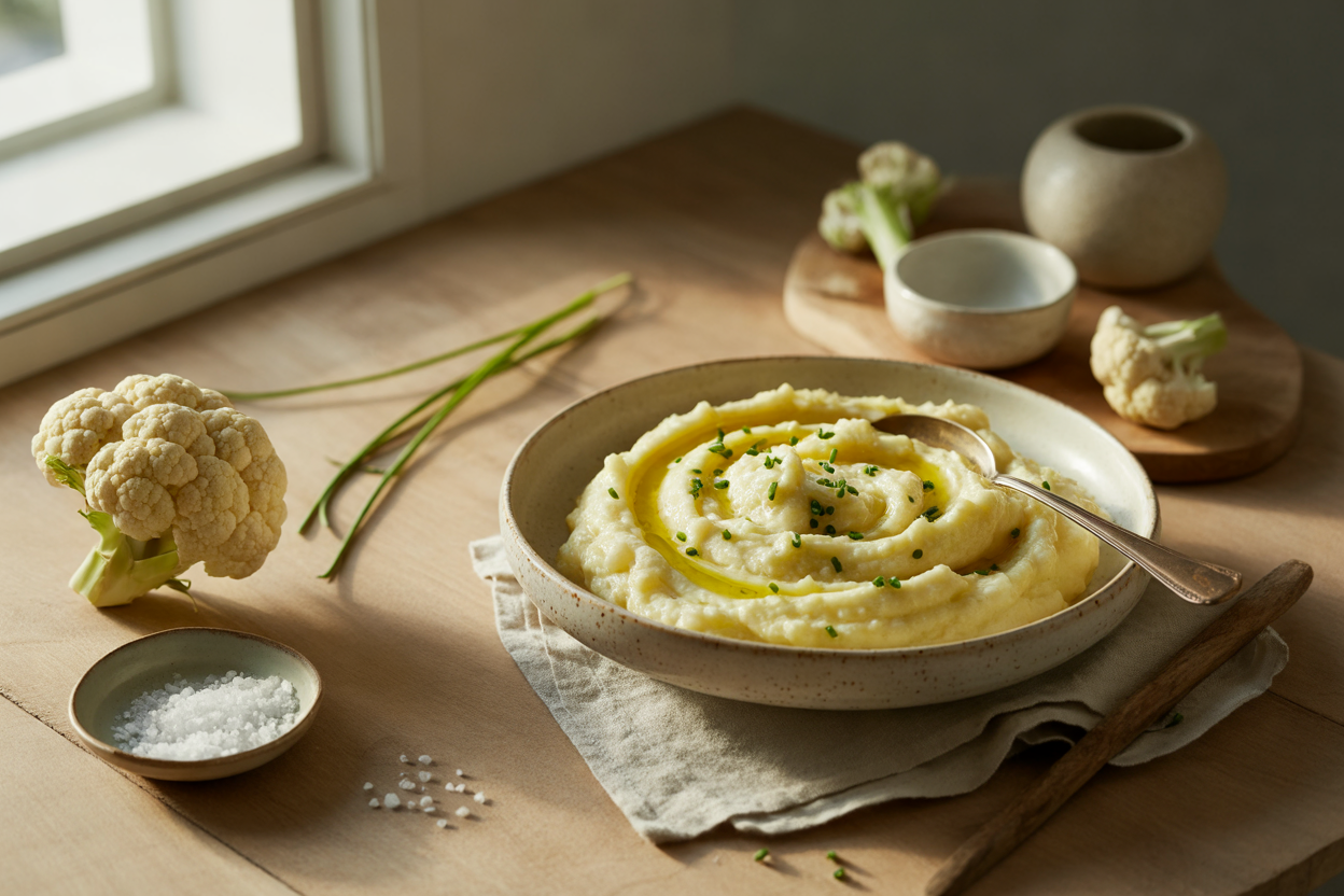 Mashed cauliflower with chives