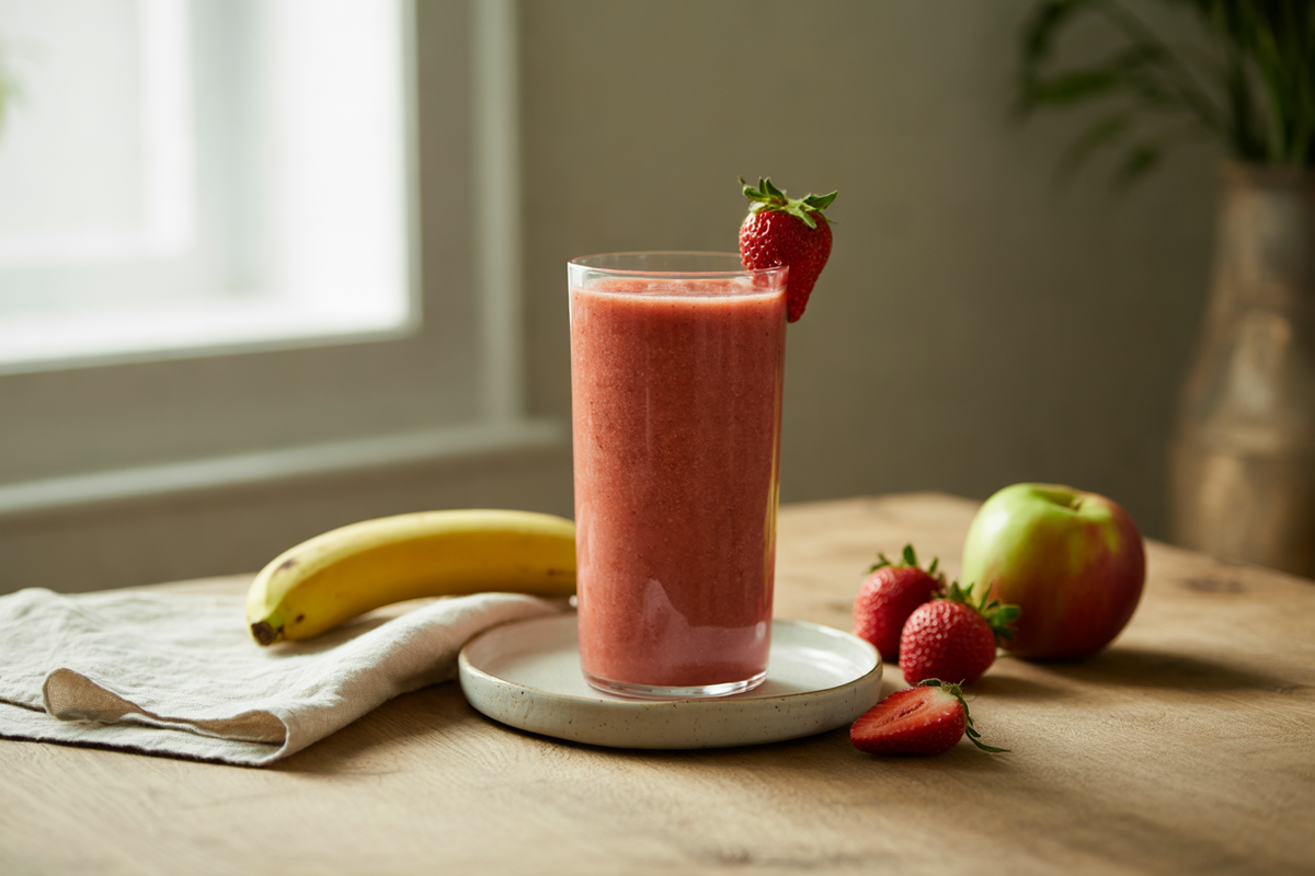 Apple banana strawberry smoothie