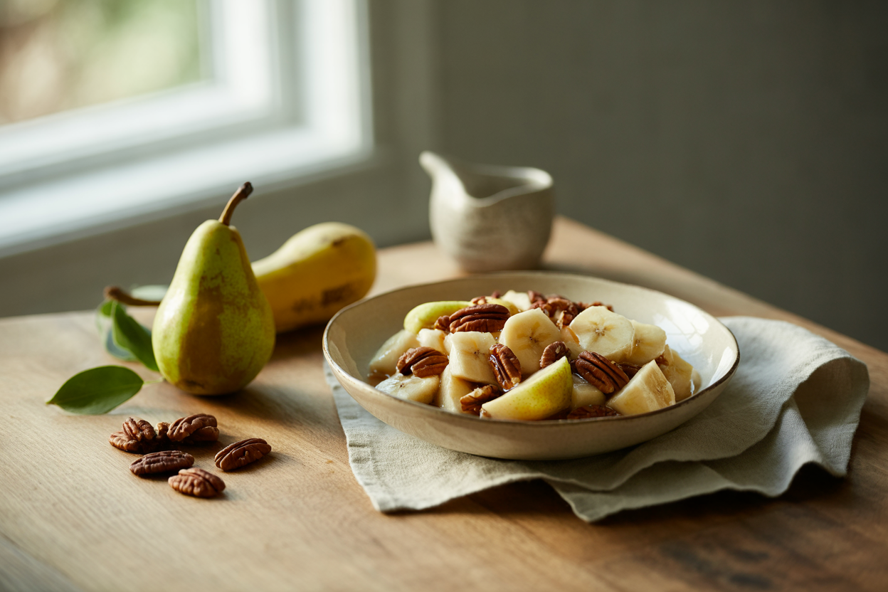 Banana pear pecan ambrosia
