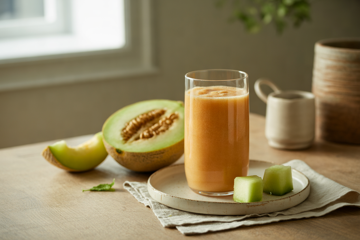 Cantaloupe and honeydew melon smoothie