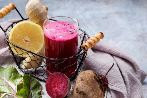 beetroot juice with ginger and lemon