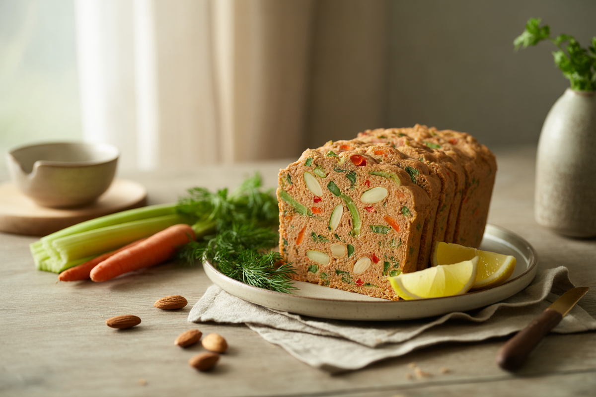 Better than salmon loaf made with almonds and carrots