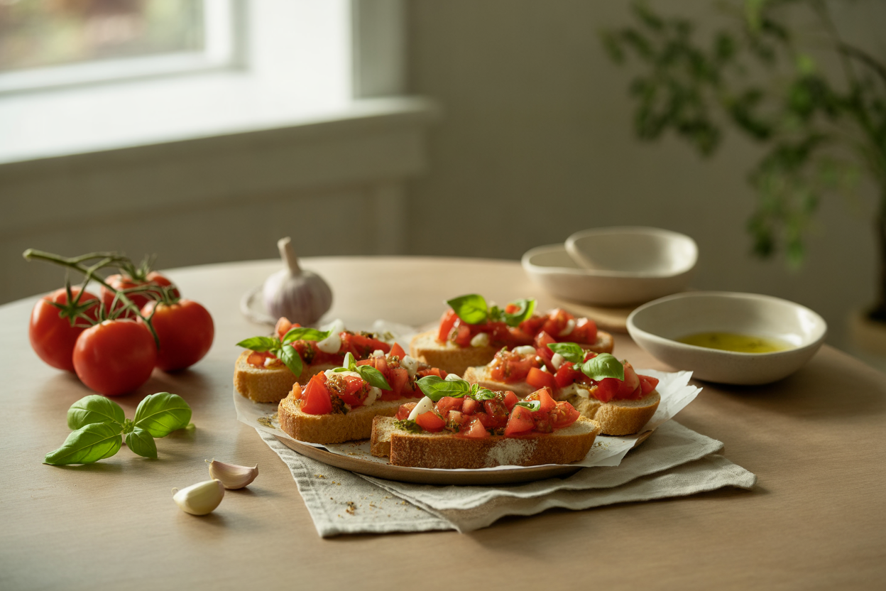 Tomato basil bruschetta