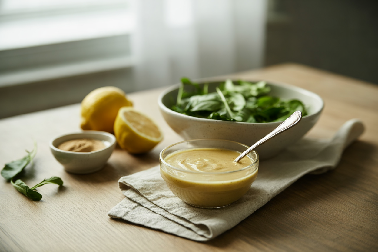Lemon tahini salad dressing