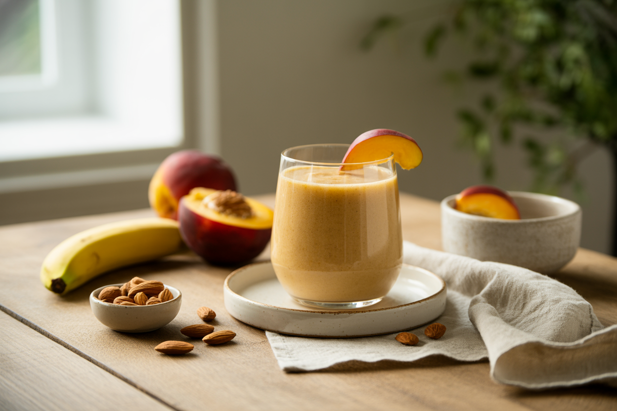 Cathy's Yummy Smoothie with banana, nectarine and almonds