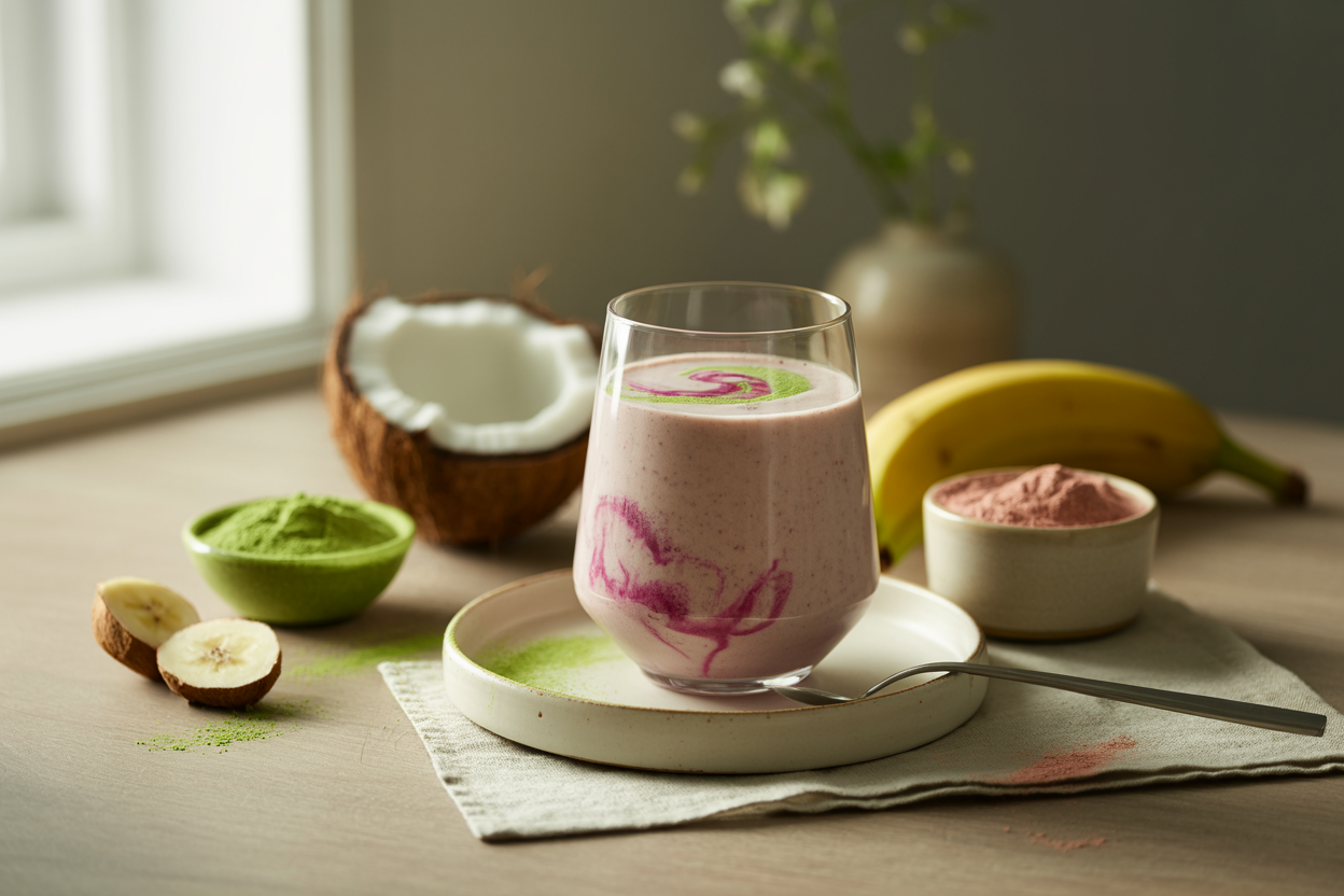 Coconutty Delight smoothie with banana and coconut