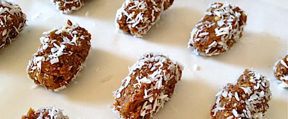 Raw Dessert Delights for Healthful Indulgence: Date Coconut Logs