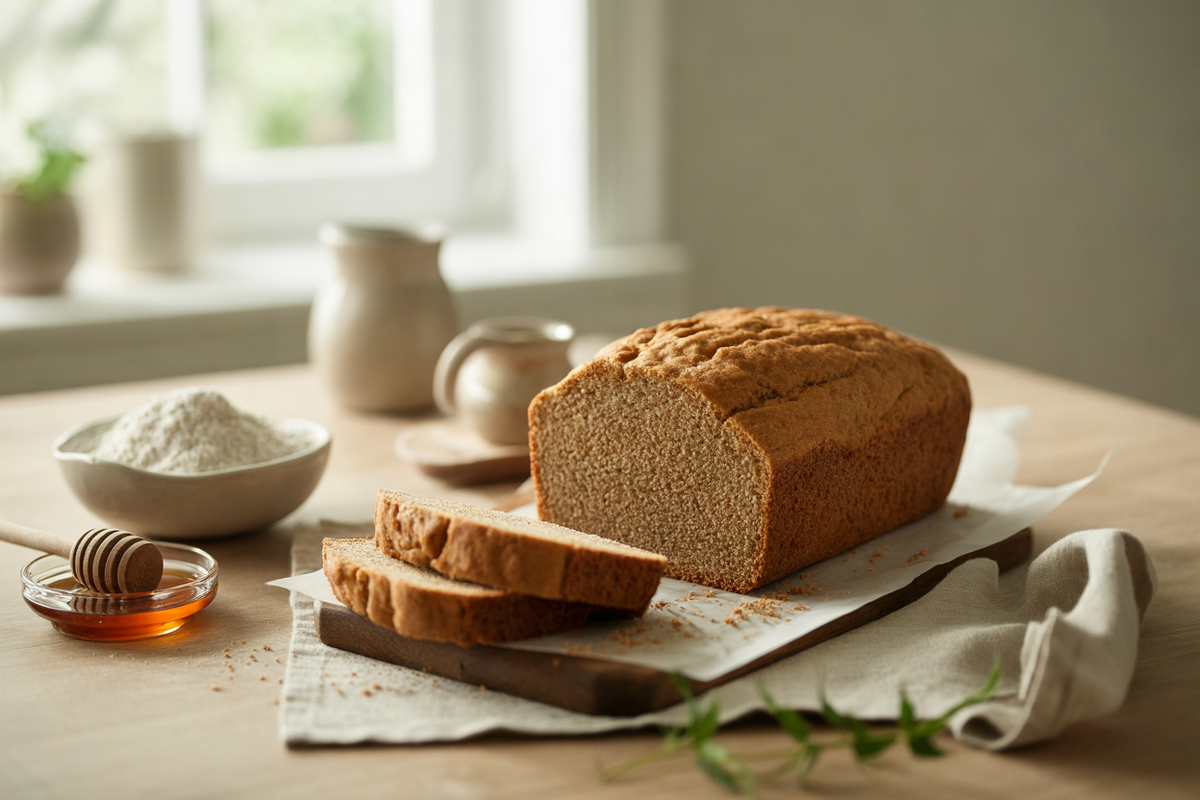 Honey whole wheat bread loaf