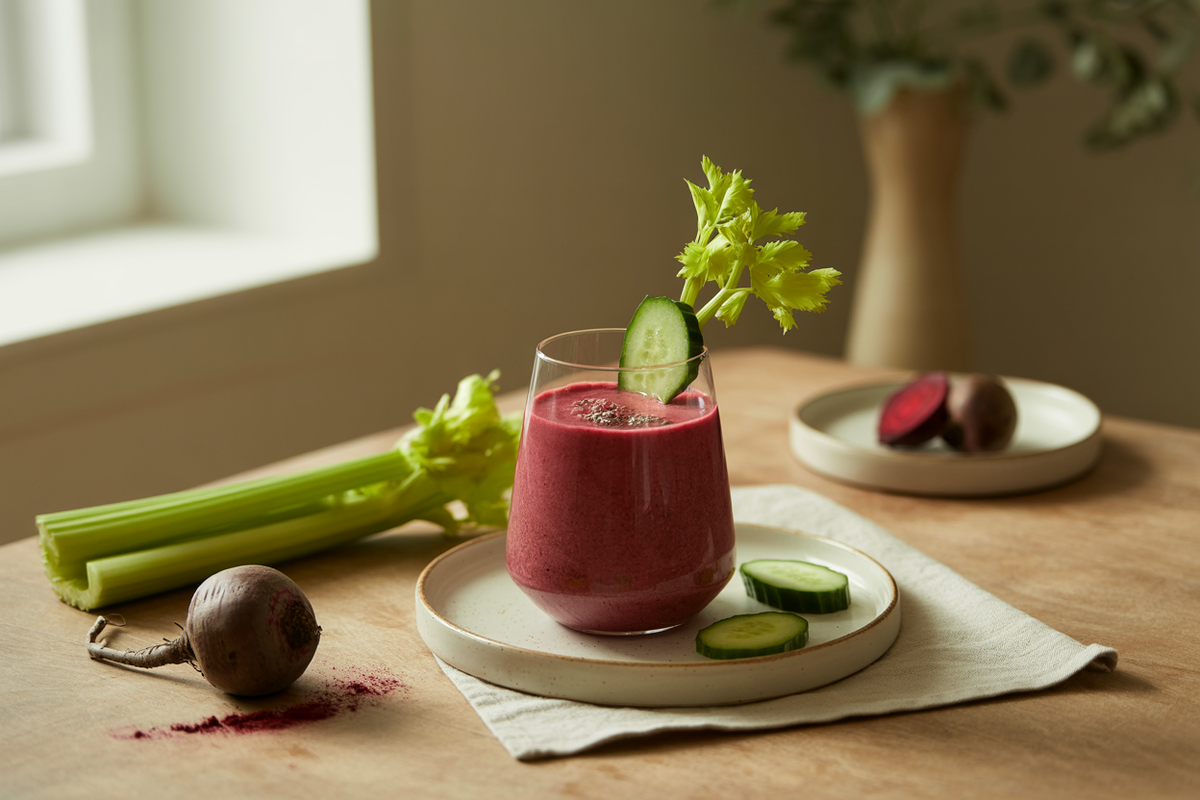 Feel the Beet smoothie with beet, celery and cucumber