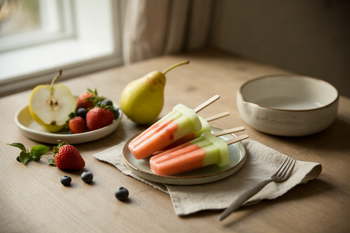 Homemade frozen fruit pops for kids