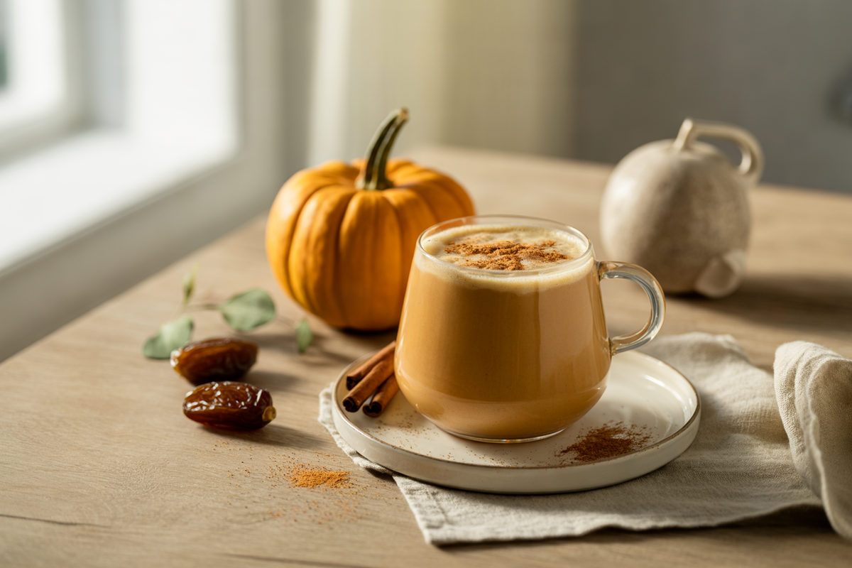 Spiced pumpkin almond milk latte