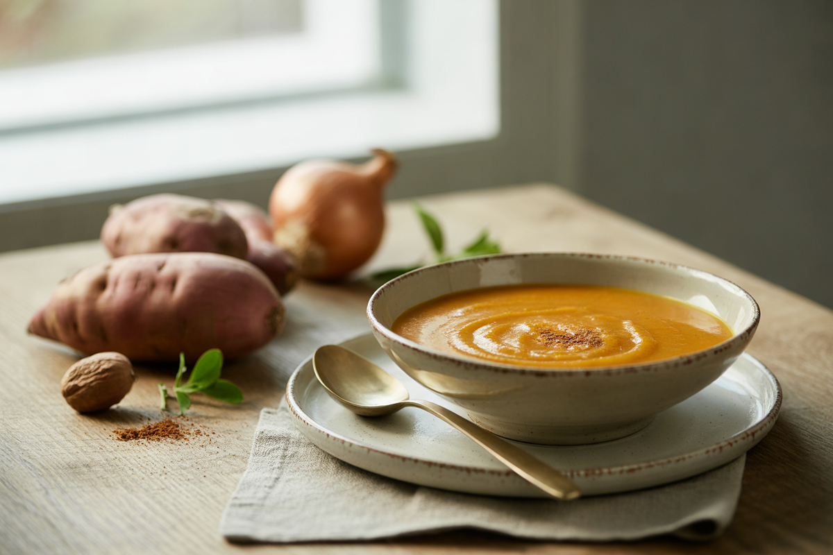 Nutmeg spice sweet potato soup