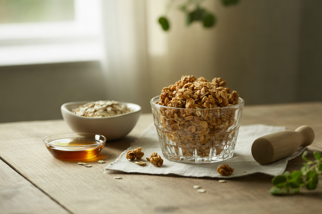 Honey granola base with toasted oats