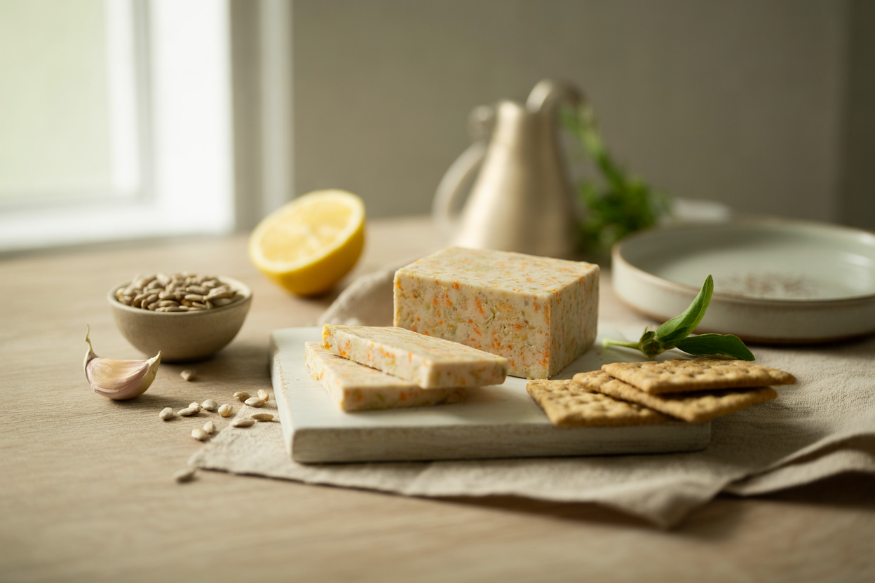 Plant-based sunflower seed jack cheese slices