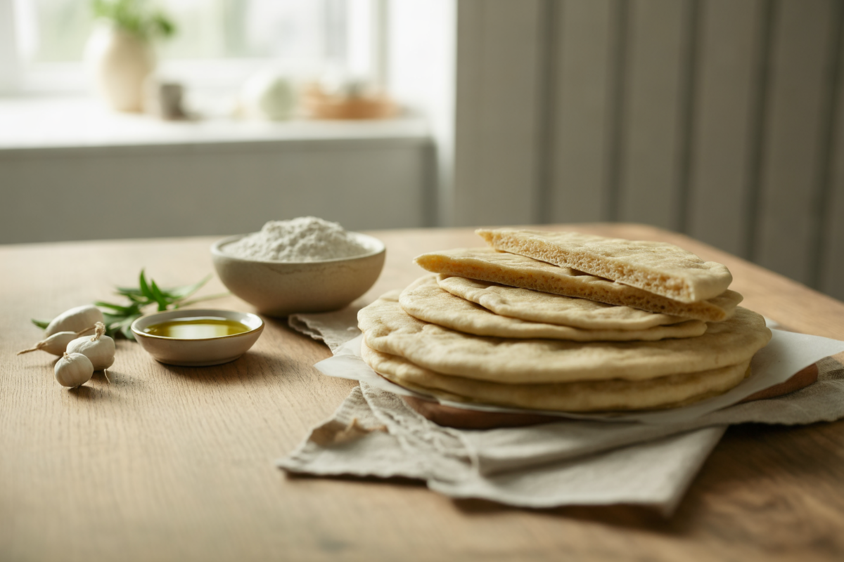 Homemade whole wheat unleavened bread