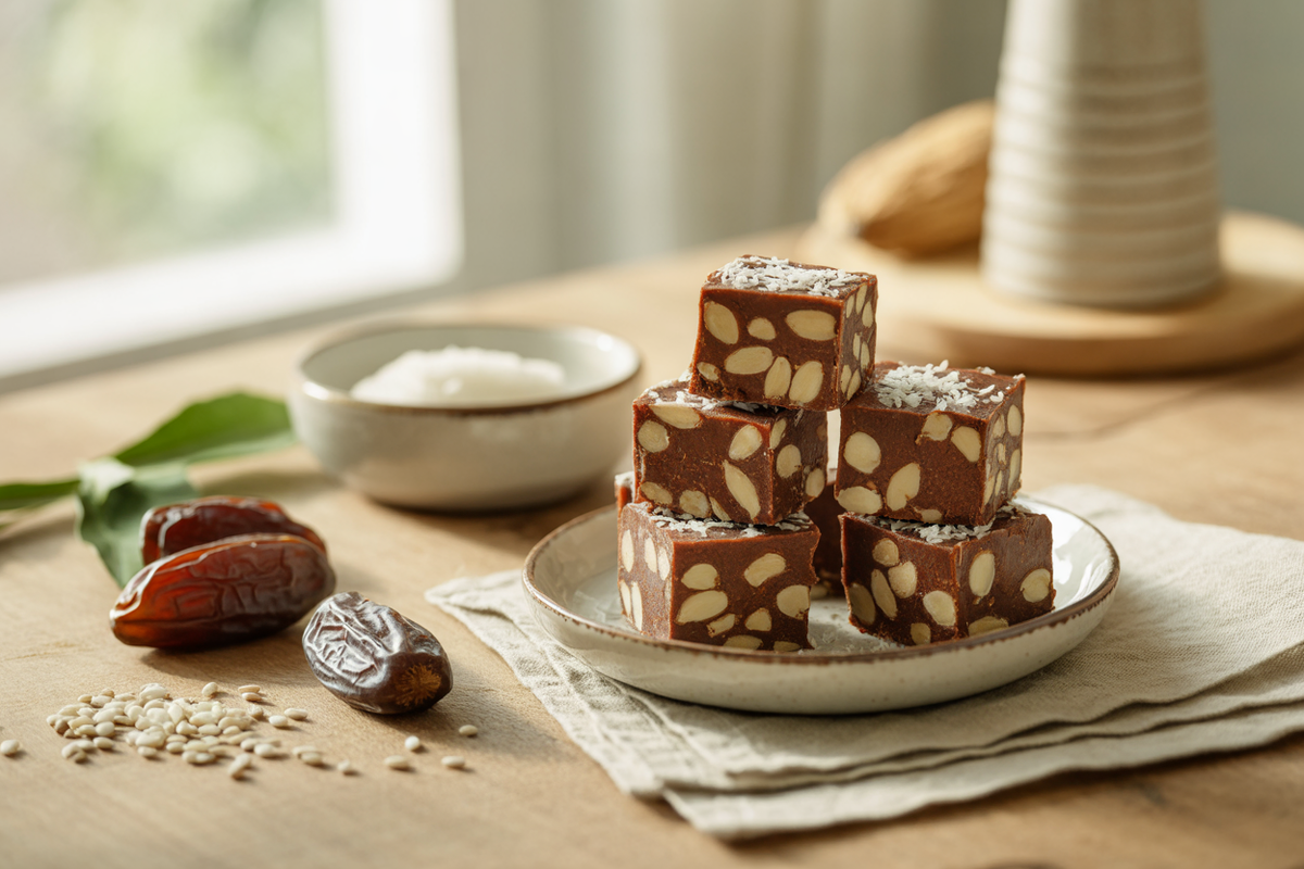 Raw super holiday carob fudge