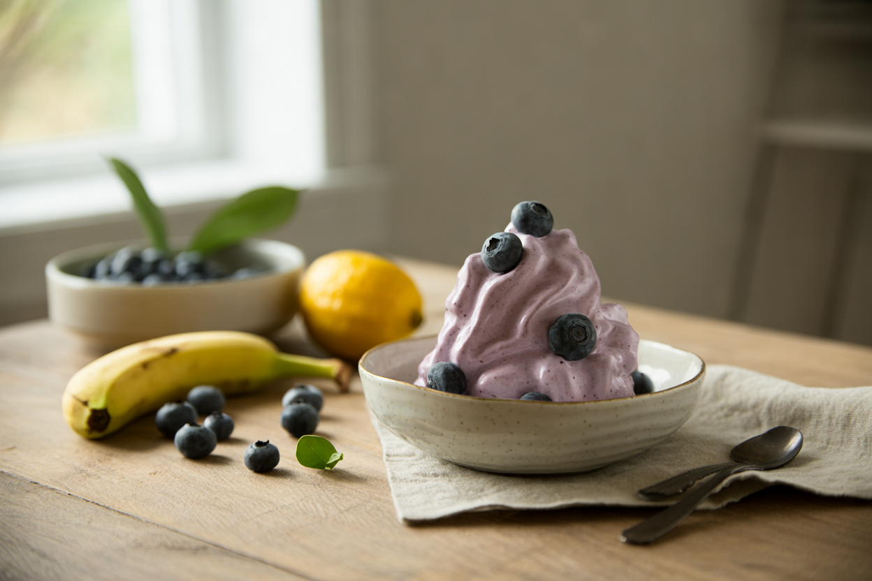 Blueberry banana nice cream