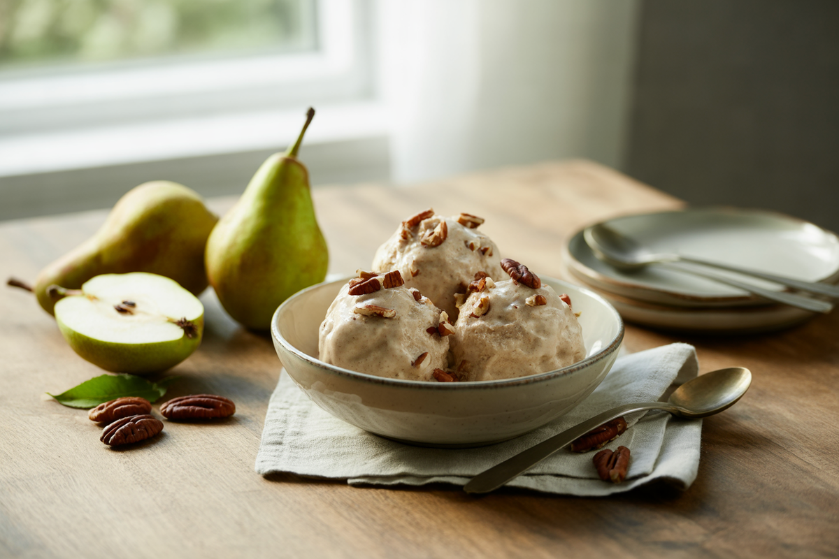 Pear pecan ice cream