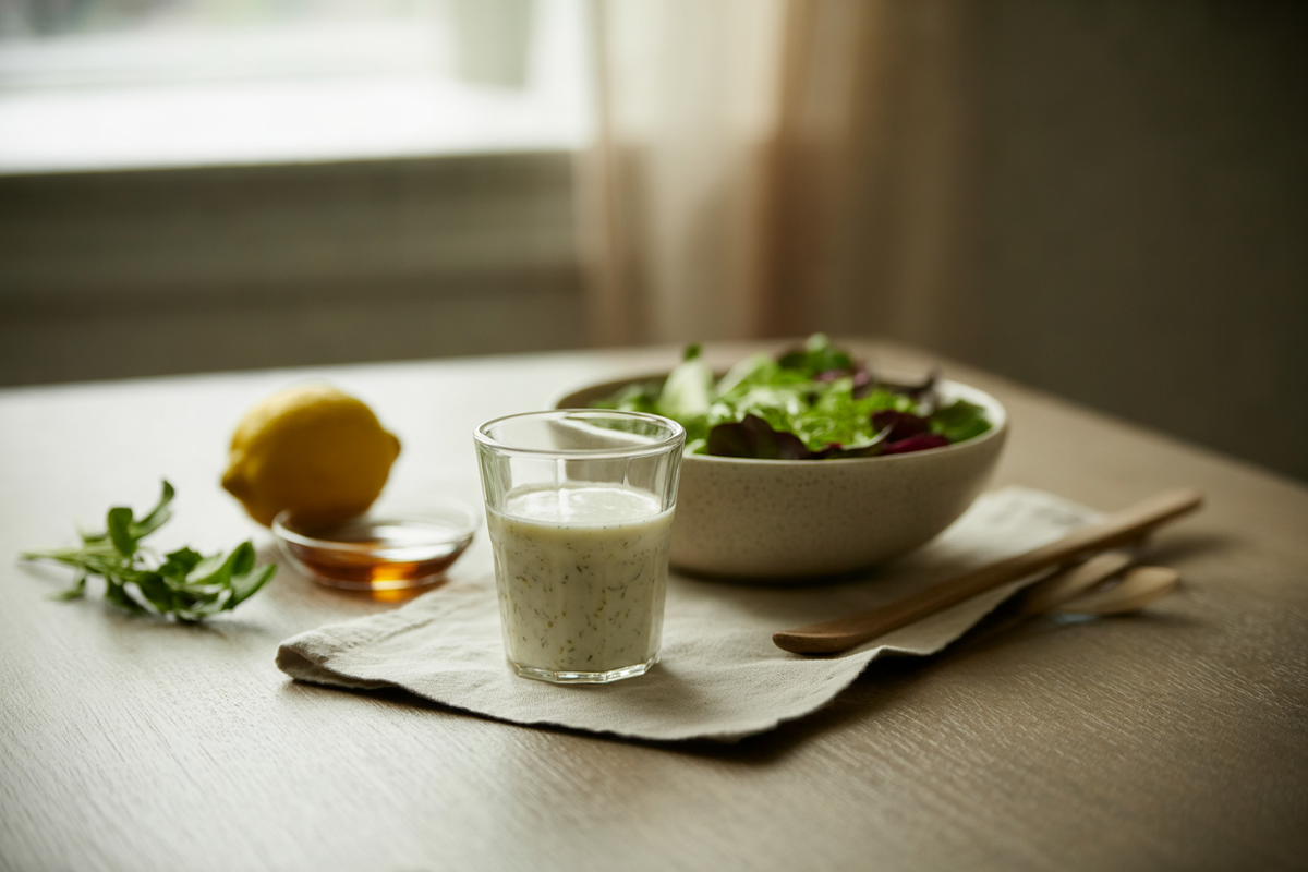Quick creamy vegan salad dressing