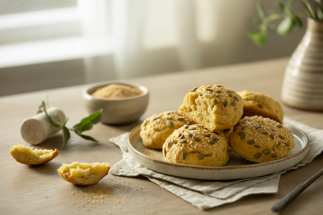 Quick gluten-free biscuits with seeds