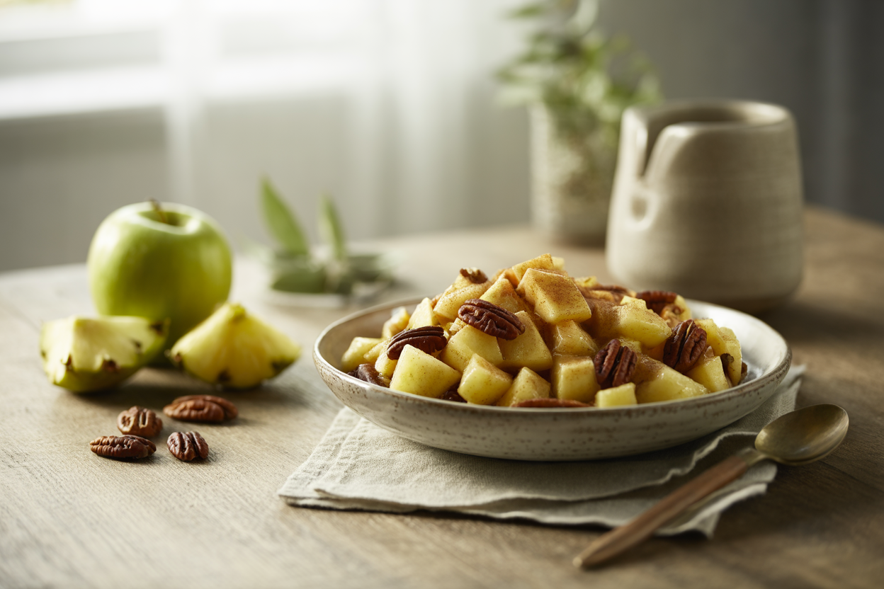 Raw apple pineapple dessert with dates and pecans