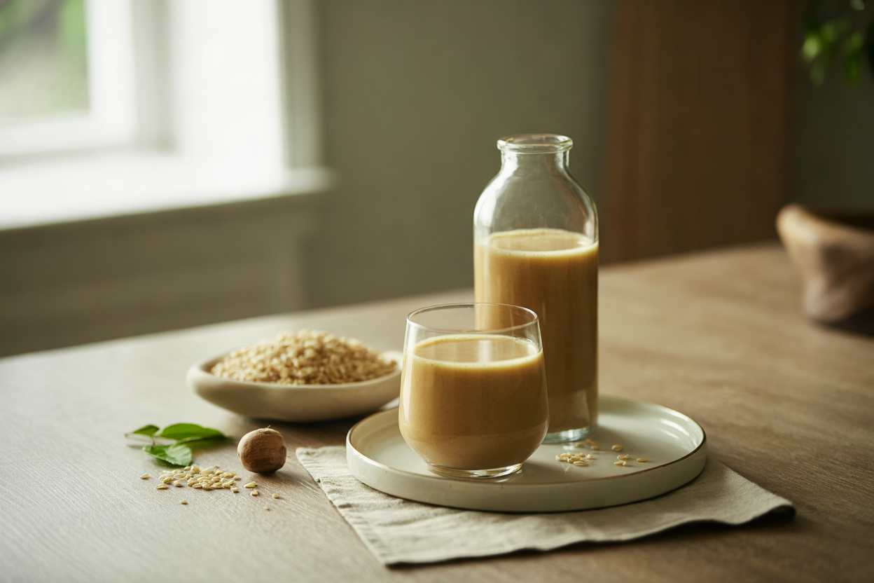 Homemade raw brown rice milk