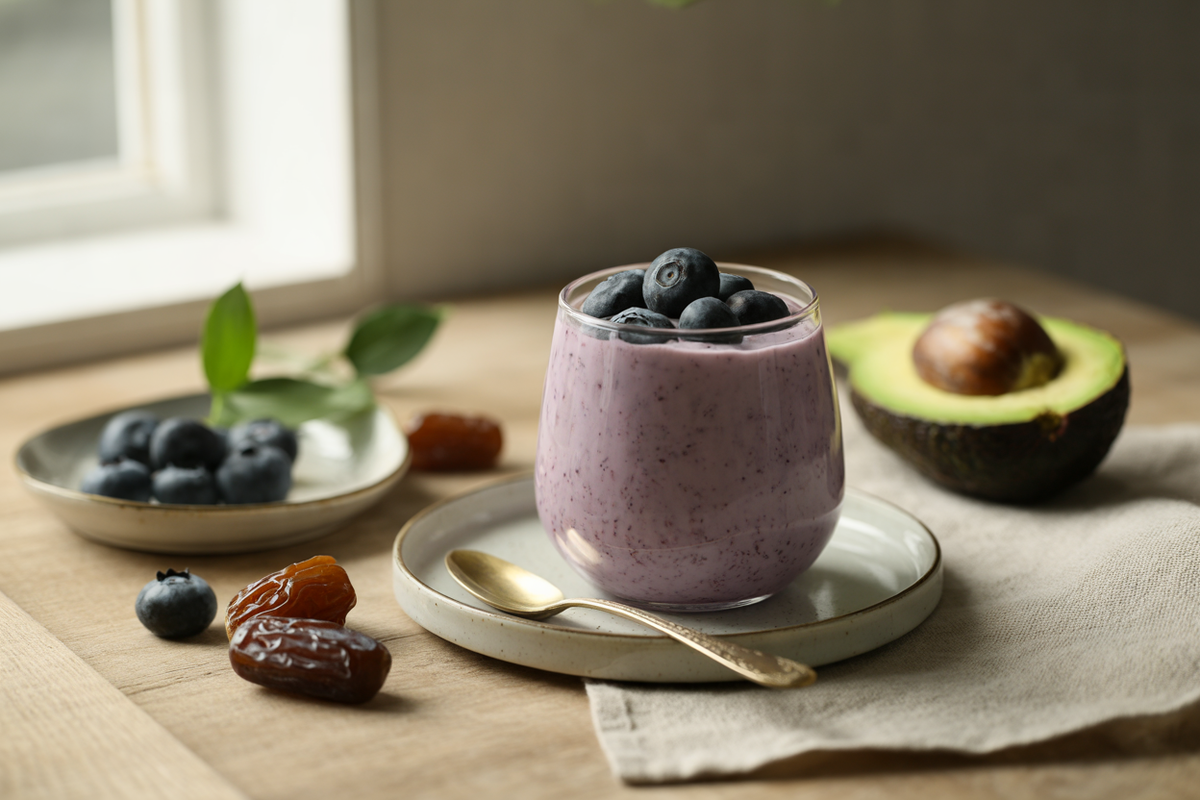 Raw non-dairy blueberry yogurt