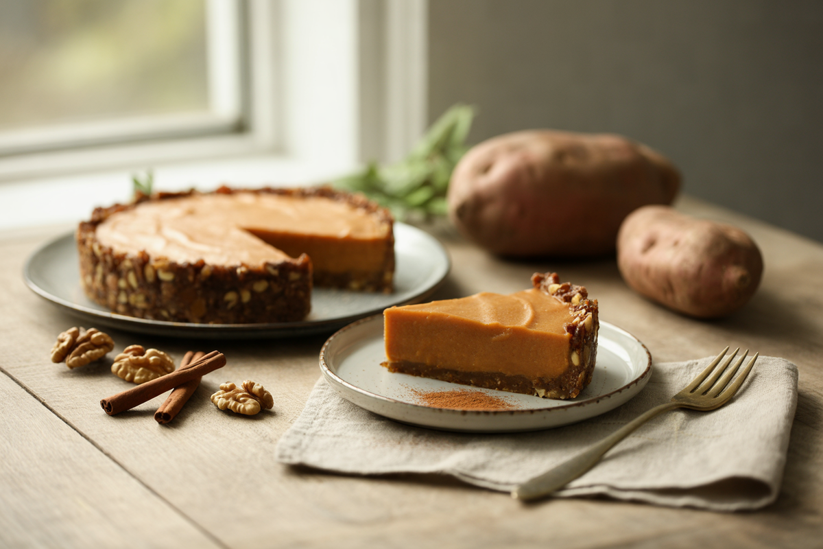Raw sweet potato pie
