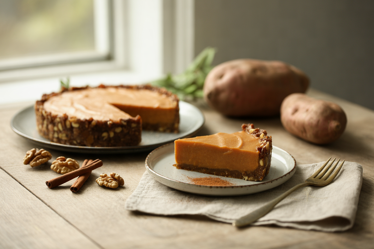 Raw sweet potato pie