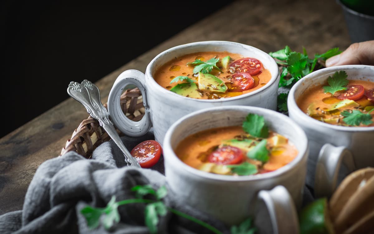 Spicy Red Pepper Soup | Plant-Based Dinner Ideas