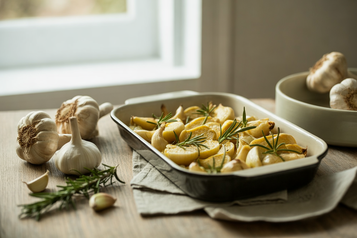 Roasted sunchokes with garlic and rosemary