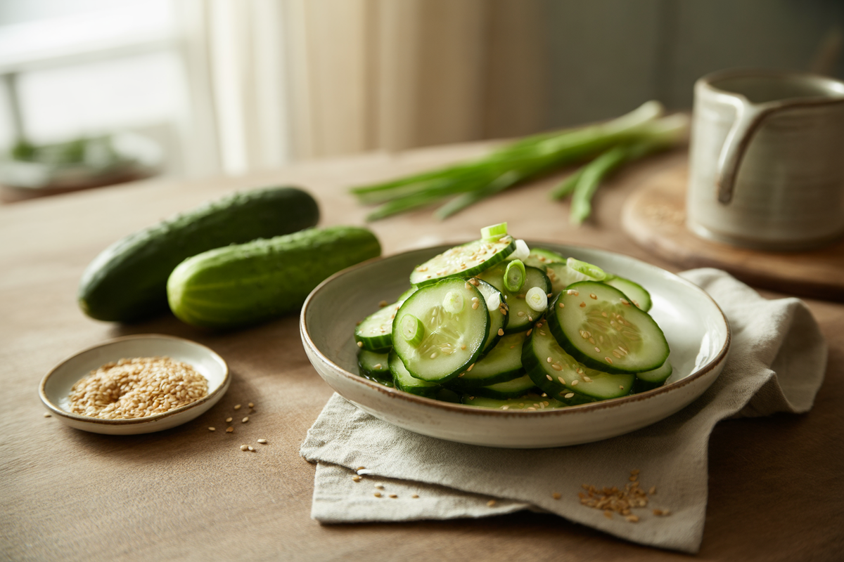 Sesame pickled cucumber salad