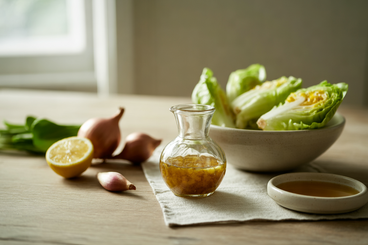 Shallot vinaigrette with lemon and honey