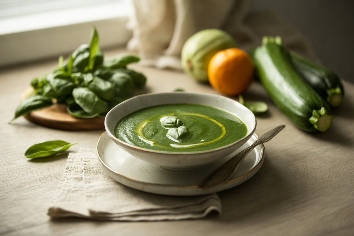Spinach basil soup