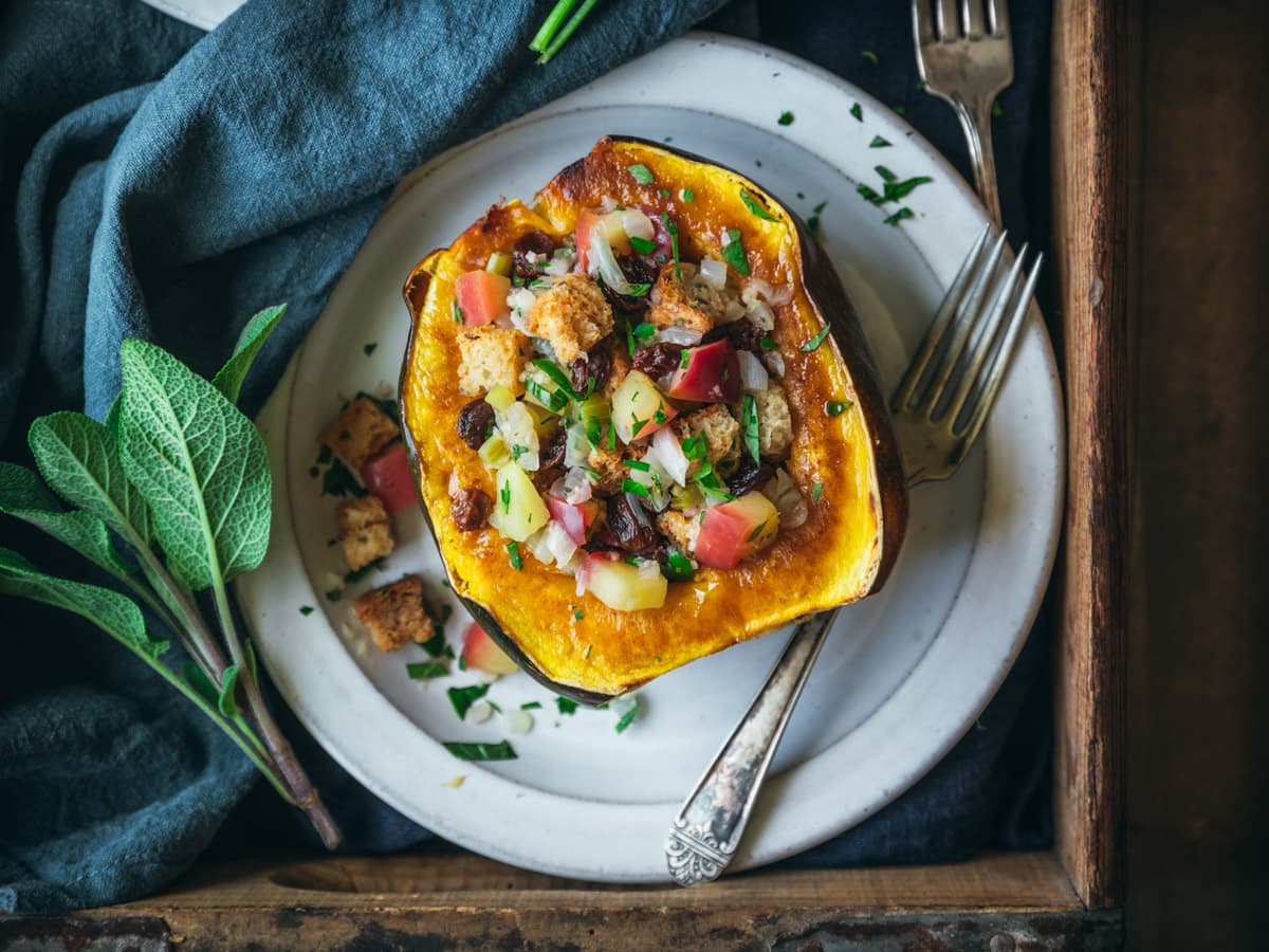 Stuffed Acorn Squash Recipe | Vegan Main Dish