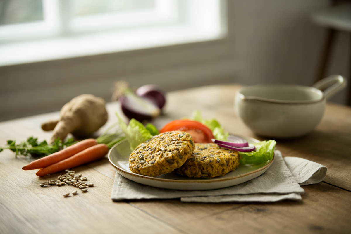 Sunflower seed and brown rice burgers