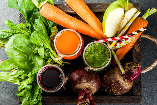 vegan food diet juices and produce