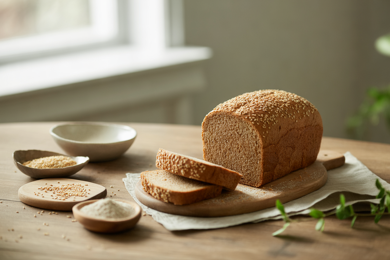 Homemade whole wheat sesame bread