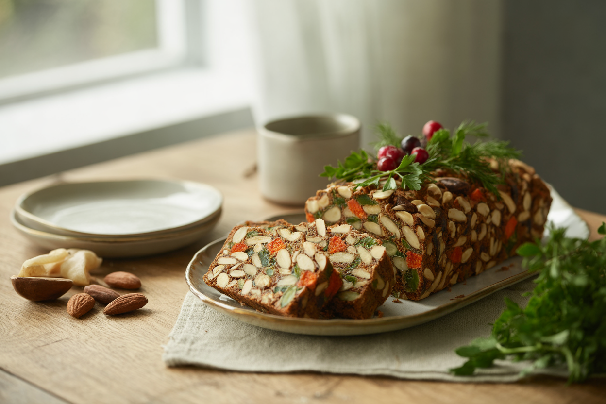 Yuletide nut loaf with herbs