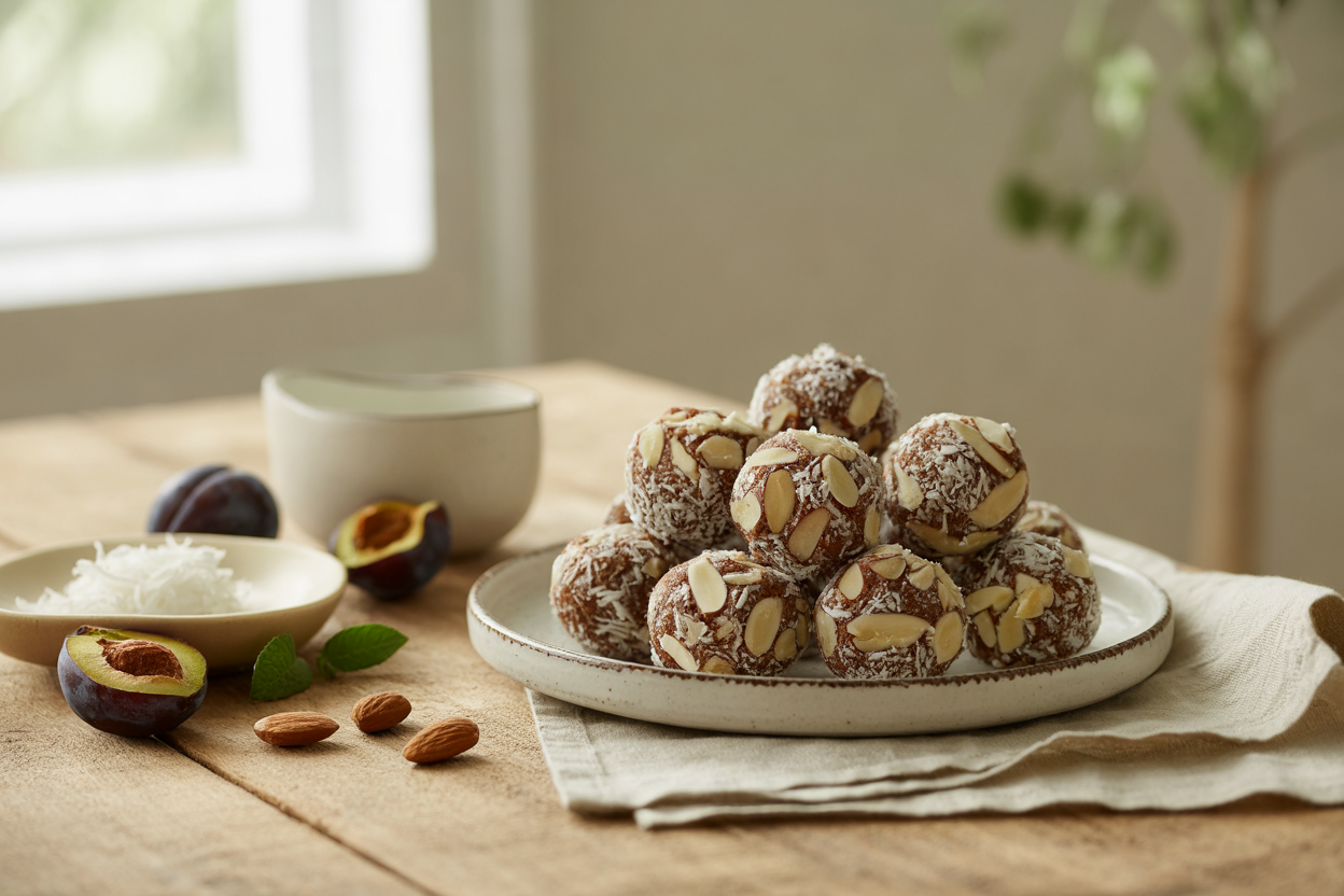 Yum yum plum coconut balls